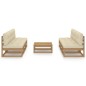 vidaXL Muebles de jardín 7 piezas con cojines de madera de pino maciza vidaXL Muebles de jardín 7 piezas con cojines de madera de pino maciza