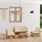 vidaXL Juego de muebles de jardín 5 pzas y cojines madera pino maciza vidaXL Juego de muebles de jardín 5 pzas y cojines madera pino maciza
