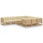vidaXL Set de muebles de jardín 11 pzs cojines madera pino marrón miel vidaXL Set de muebles de jardín 11 pzs cojines madera pino marrón miel