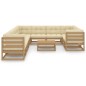 vidaXL Set de muebles de jardín 11 pzs cojines madera pino marrón miel vidaXL Set de muebles de jardín 11 pzs cojines madera pino marrón miel