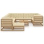 vidaXL Set de muebles de jardín 12 pzs cojines madera pino marrón miel vidaXL Set de muebles de jardín 12 pzs cojines madera pino marrón miel