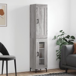 vidaXL Aparador alto madera contrachapada gris Sonoma 34,5x34x180 cm