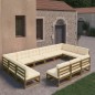 vidaXL Set de muebles de jardín 13 pzs cojines madera pino marrón miel vidaXL Set de muebles de jardín 13 pzs cojines madera pino marrón miel