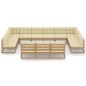 vidaXL Set de muebles de jardín 13 pzs cojines madera pino marrón miel vidaXL Set de muebles de jardín 13 pzs cojines madera pino marrón miel