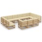 vidaXL Set de muebles de jardín 13 pzs cojines madera pino marrón miel vidaXL Set de muebles de jardín 13 pzs cojines madera pino marrón miel