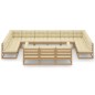 vidaXL Set de muebles de jardín 13 pzs cojines madera pino marrón miel vidaXL Set de muebles de jardín 13 pzs cojines madera pino marrón miel