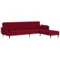 vidaXL Sofá cama 2 plazas reposapiés dos cojines terciopelo color vino vidaXL Sofá cama 2 plazas reposapiés dos cojines terciopelo color vino