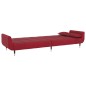 vidaXL Sofá cama 2 plazas reposapiés dos cojines terciopelo color vino vidaXL Sofá cama 2 plazas reposapiés dos cojines terciopelo color vino