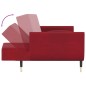vidaXL Sofá cama 2 plazas reposapiés dos cojines terciopelo color vino vidaXL Sofá cama 2 plazas reposapiés dos cojines terciopelo color vino