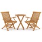 vidaXL Juego de comedor para jardín 3 piezas madera maciza de teca vidaXL Juego de comedor para jardín 3 piezas madera maciza de teca