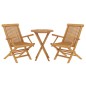 vidaXL Juego de comedor para jardín 3 piezas madera maciza de teca vidaXL Juego de comedor para jardín 3 piezas madera maciza de teca