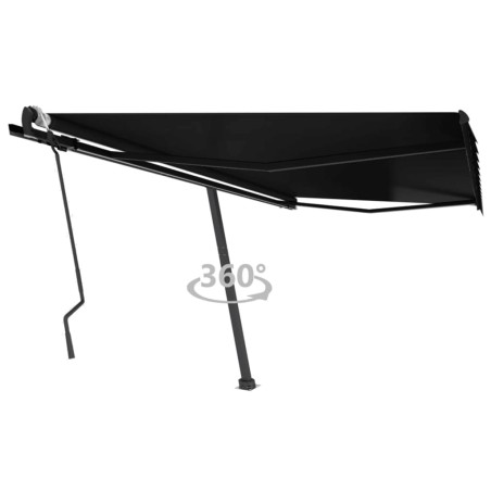 vidaXL Toldo de pie retráctil manual gris antracita 400x300 cm
