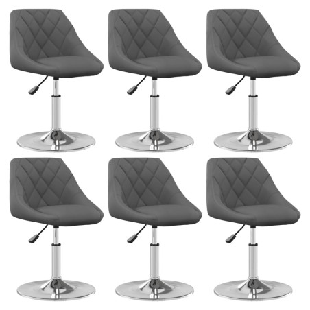 vidaXL Sillas de comedor giratorias 6 unidades terciopelo gris oscuro