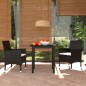 vidaXL Set de comedor de jardín 3 pzas y cojines ratán sintético negro