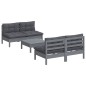 vidaXL Muebles de jardín 5 pzas con cojines antracita madera de pino