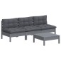 vidaXL Muebles de jardín 4 pzas con cojines antracita madera de pino