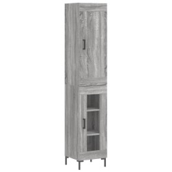 vidaXL Aparador alto madera contrachapada gris Sonoma 34,5x34x180 cm