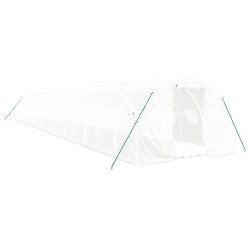 vidaXL Invernadero con estructura de acero blanco 54 m² 18x3x2 m