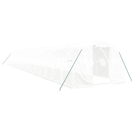 vidaXL Invernadero con estructura de acero blanco 54 m² 18x3x2 m