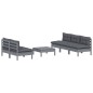 vidaXL Muebles de jardín 6 pzas con cojines antracita madera de pino