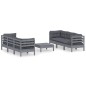 vidaXL Muebles de jardín 7 pzas con cojines antracita madera de pino vidaXL Muebles de jardín 7 pzas con cojines antracita madera de pino
