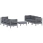 vidaXL Muebles de jardín 7 pzas con cojines antracita madera de pino vidaXL Muebles de jardín 7 pzas con cojines antracita madera de pino