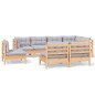vidaXL Juego de muebles de jardín 8 pzas y cojines madera maciza pino