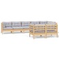 vidaXL Juego de muebles de jardín 8 pzas y cojines madera maciza pino