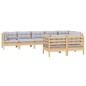 vidaXL Juego de muebles de jardín 8 pzas y cojines madera maciza pino
