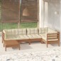 vidaXL Muebles de jardín 6 pzas y cojines madera de pino marrón miel vidaXL Muebles de jardín 6 pzas y cojines madera de pino marrón miel