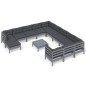 vidaXL Juego de muebles de jardín 13 pzas y cojines madera pino gris vidaXL Juego de muebles de jardín 13 pzas y cojines madera pino gris