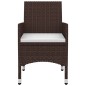 vidaXL Set comedor de jardín 3 pzas y cojines ratán sintético y vidrio vidaXL Set comedor de jardín 3 pzas y cojines ratán sintético y vidrio