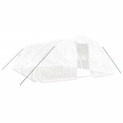vidaXL Invernadero con estructura de acero blanco 30 m² 6x5x2,3 m