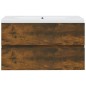 vidaXL Mueble de baño con lavabo madera contrachapada roble ahumado vidaXL Mueble de baño con lavabo madera contrachapada roble ahumado