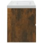 vidaXL Mueble de baño con lavabo madera contrachapada roble ahumado vidaXL Mueble de baño con lavabo madera contrachapada roble ahumado