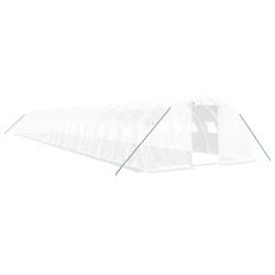 vidaXL Invernadero con estructura de acero blanco 88 m² 22x4x2 m