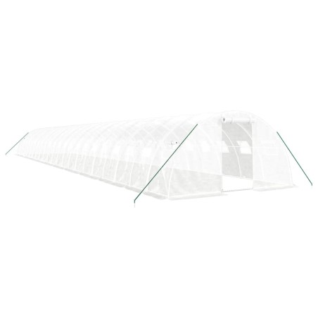 vidaXL Invernadero con estructura de acero blanco 88 m² 22x4x2 m