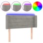 vidaXL Cabecero con LED de terciopelo gris claro 103x16x78/88 cm