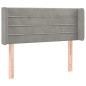 vidaXL Cabecero con LED de terciopelo gris claro 103x16x78/88 cm