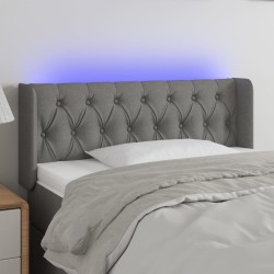 vidaXL Cabecero con LED de tela gris oscuro 103x16x78/88 cm