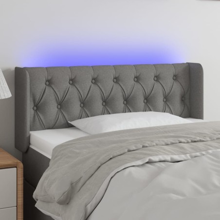 vidaXL Cabecero con LED de tela gris oscuro 103x16x78/88 cm