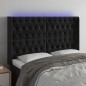 vidaXL Cabecero con LED de terciopelo negro 147x16x118/128 cm vidaXL Cabecero con LED de terciopelo negro 147x16x118/128 cm