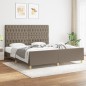 vidaXL Estructura de cama con cabecero de tela gris taupe 180x200 cm vidaXL Estructura de cama con cabecero de tela gris taupe 180x200 cm