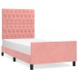 vidaXL Estructura de cama con cabecero de terciopelo rosa 90x200 cm vidaXL Estructura de cama con cabecero de terciopelo rosa 90x200 cm