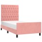 vidaXL Estructura de cama con cabecero de terciopelo rosa 90x200 cm vidaXL Estructura de cama con cabecero de terciopelo rosa 90x200 cm
