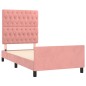 vidaXL Estructura de cama con cabecero de terciopelo rosa 90x200 cm vidaXL Estructura de cama con cabecero de terciopelo rosa 90x200 cm