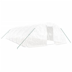 vidaXL Invernadero con estructura de acero blanco 50 m² 10x5x2,3 m