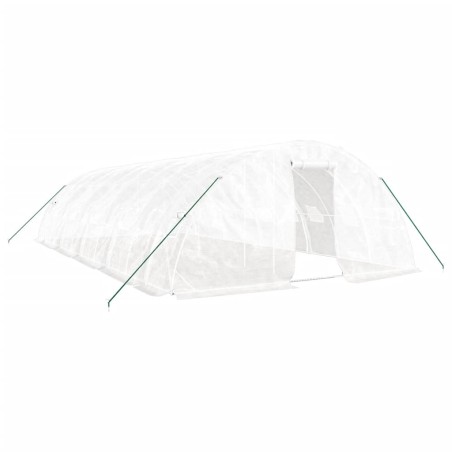 vidaXL Invernadero con estructura de acero blanco 50 m² 10x5x2,3 m