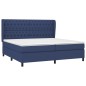 vidaXL Cama box spring con colchón tela azul 200x200 cm vidaXL Cama box spring con colchón tela azul 200x200 cm