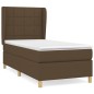 vidaXL Cama box spring con colchón tela marrón oscuro 90x190 cm vidaXL Cama box spring con colchón tela marrón oscuro 90x190 cm